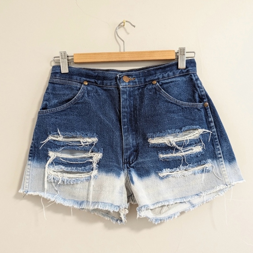Wrangler custom bleached denim shorts